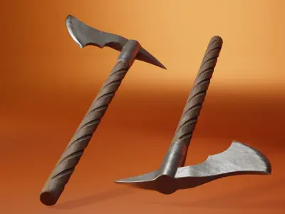 Medieval Axe 2 Low-poly 3D model