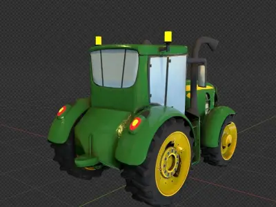 Tractor Toy Low Ply Free low-poly 3D model