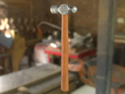 Ball-peen hammer Low-poly 3D model
