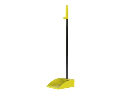 Modern Flat Dustpan with Long Metal Handle Free 3D model