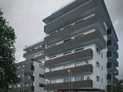 Commercial Facade 001 3D model