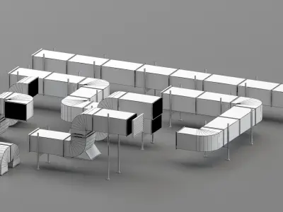 rooftop parts  Low-poly 3D model