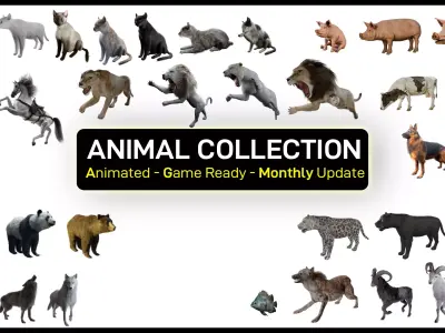 Animal Bundle Low-poly 3D model