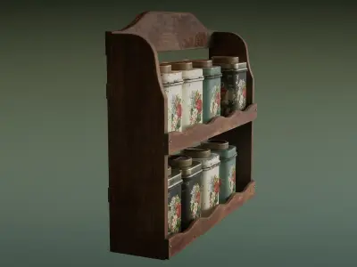 Old Spice Rack Low-poly 3D model