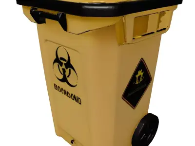 Biohazard Waste Bin Container 3D model