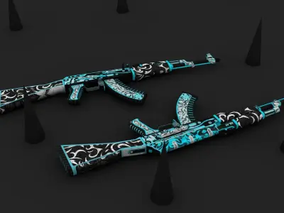 AK-47 Wintersport 3D model