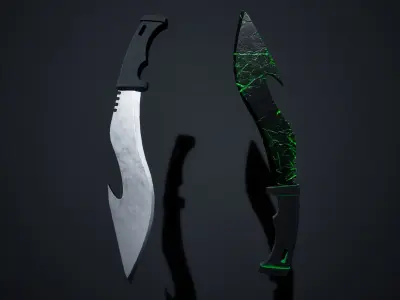Knife Low-poly 3D model 6