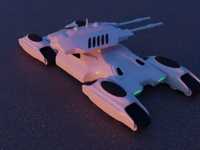 Futuristic tank 3D model purchase
