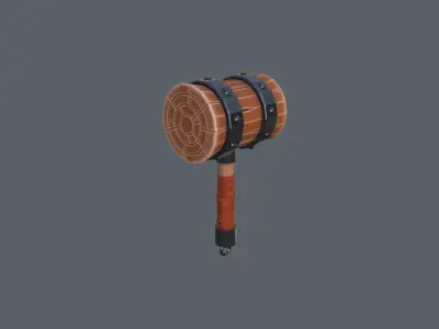 Stylized Hammer Low-poly 3D model purchase