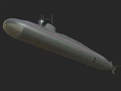 INS Arihant Class Ballistic Missile Submarine Low-poly 3D model