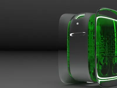 cpu 3d model with materials Low-poly 3D model