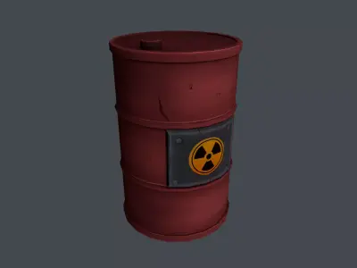 Barrel radioactive Low-poly 3D model