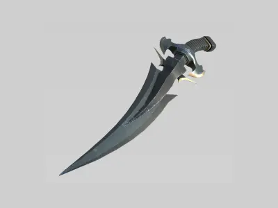 Medieval Dagger 01 Dark - Fantasy Character Weapon Low-poly 3D model