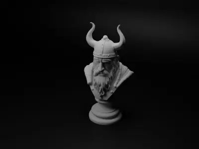 Danish Viking Bust Chess 3D print model shop