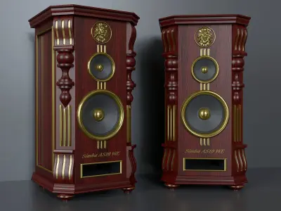 Speakers  in vintage style 3D model