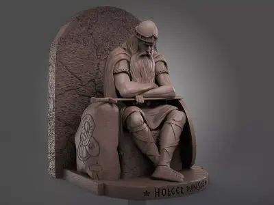 Danish warrior sitting 3D print model