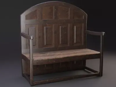 Antique Settle  3D model