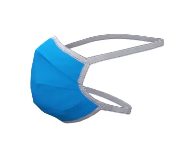 Disposable Surgical Mask Low Poly Low-poly 3D model