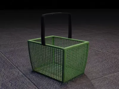 Store Shopping Basket Low-poly 3D model