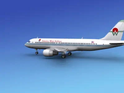 Airbus A320 America Air West 1 3D model