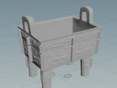 Four-legged square tripod RPB and 3D print model Low-poly 3D model