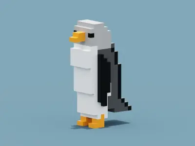 Voxel Penguin Low-poly 3D model purchase