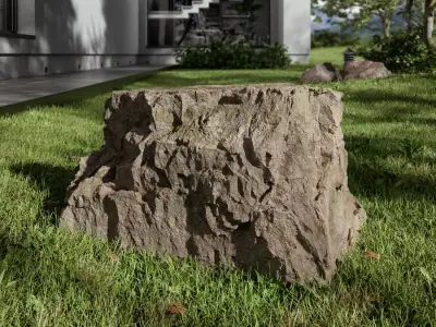  Warm Toned Plateau Mossy Smooth Large Rock Boulder Model  purchase