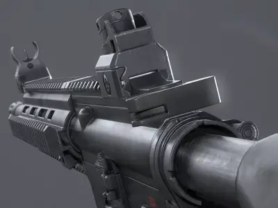 HK416D Assault Rifle Low-poly 3D model