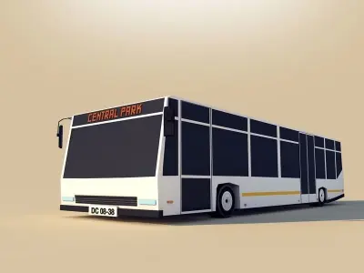 Cartoon Low Poly City Bus Low-poly 3D model
