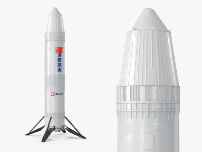 Nebula 1 Rocket From Deep Blue Aerospace Standing Pose 3D model