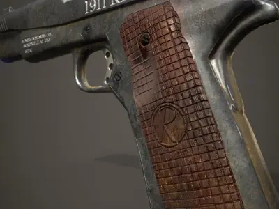 1911R1 Handgun  Rubber Version Low-poly 3D model