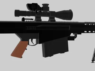 sniper rifle gun model Free low-poly 3D model