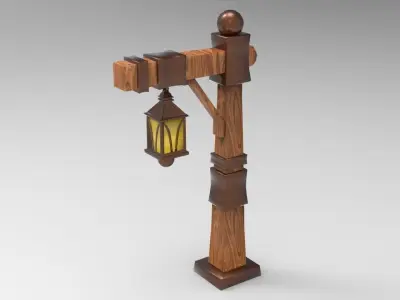 Lamp Post Low-poly 3D model