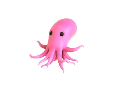 Cartoon Octopus v001 3D model
