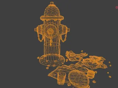 fire hydrant  Low-poly 3D model