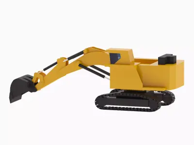 Excavator Construction PC4000 Simplified Low-poly 3D model