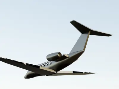 CJ4 jet low-poly ish Model made With blender Free low-poly 3D model