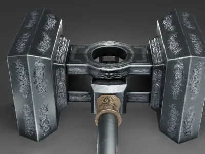 Hammer 08 Low-poly 3D model