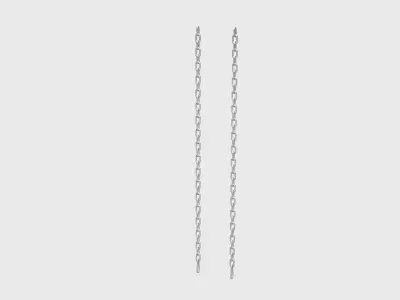 Chain 3D Model sterling silver stud earrings 3D model
