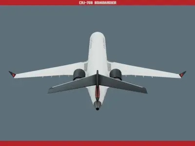 CRJ700 Air Canada Low-poly 3D model