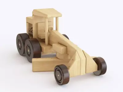 Wooden toy grader 01 3D model