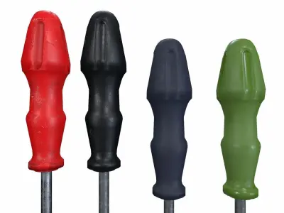 OLD SCREWDRIVER  Low-poly 3D model