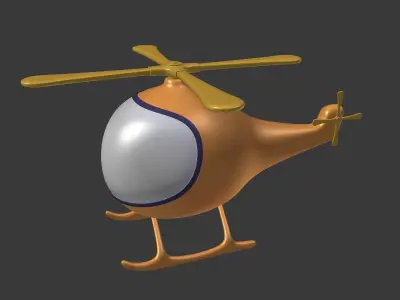 Cartoon Helicopter Low-poly 3D model