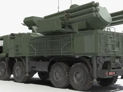 Pantsir S1 SA-22 Greyhound Dirty Rigged 3D model