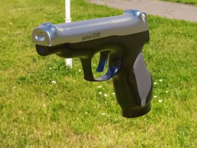 gun for games or animations Low-poly 3D model
