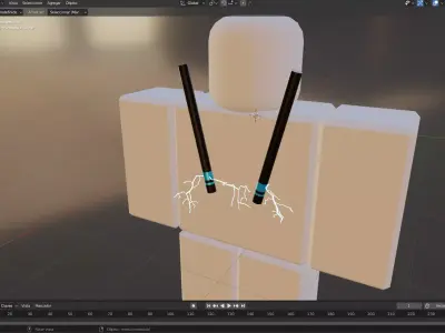 Nightwing Sticks Low-poly 3D model