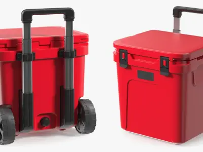 Outdoor Wheeled Ice Chest Red 3D model
