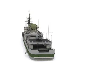 research vessel Low-poly 3D model