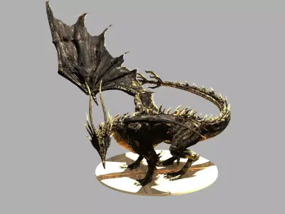 Black Dragon Kalameet Dark Souls Low-poly 3D model