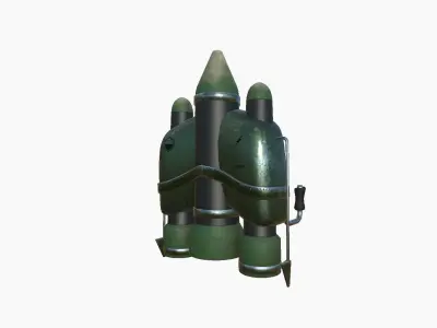 Jetpack D09 Green Metal - SciFi Character Design Low-poly 3D model